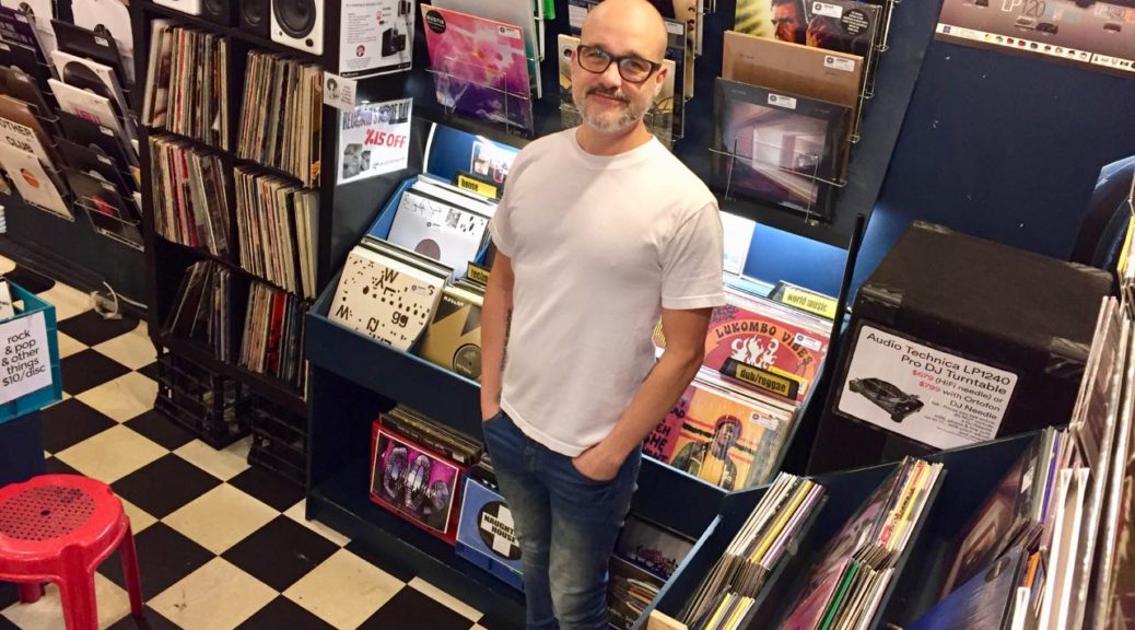 Stephan Gyory, in The Record Store, Darlinghurst, Sydney.