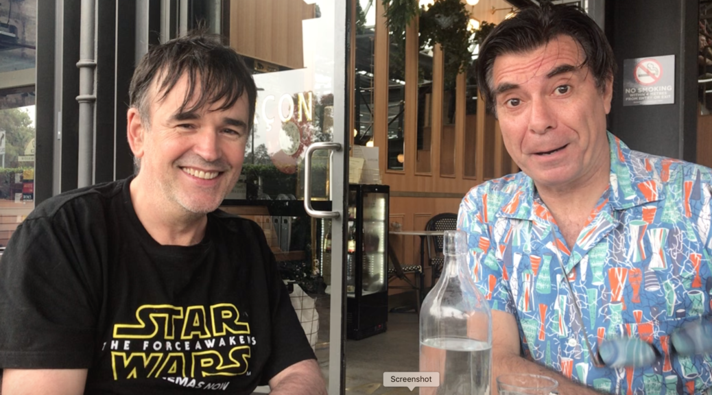 Tim Ferguson & Maynard recording Patreon Pandering video November 2018