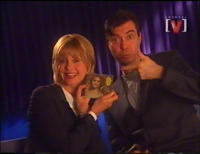 Olivia Newton John with Maynard on his Rewind show Foxtel 1999