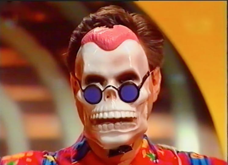 Maynard in his scary Halloween mask