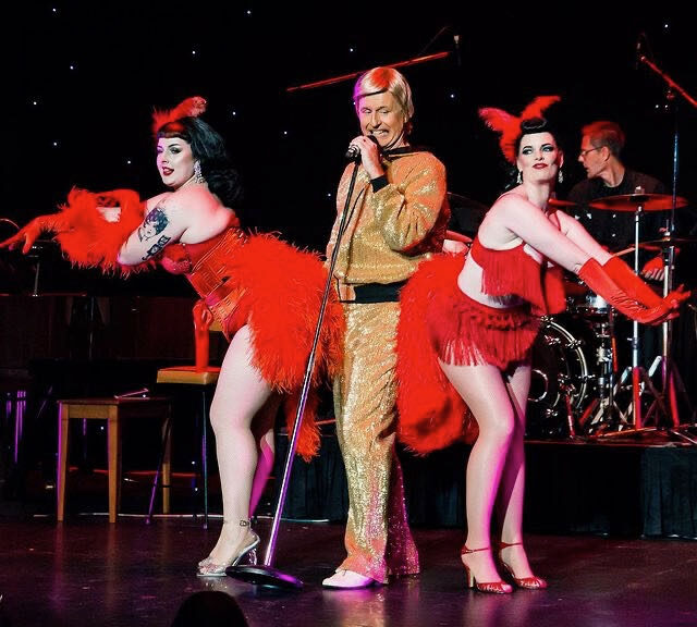 Bob Downe onstage Viva Bob Vegas