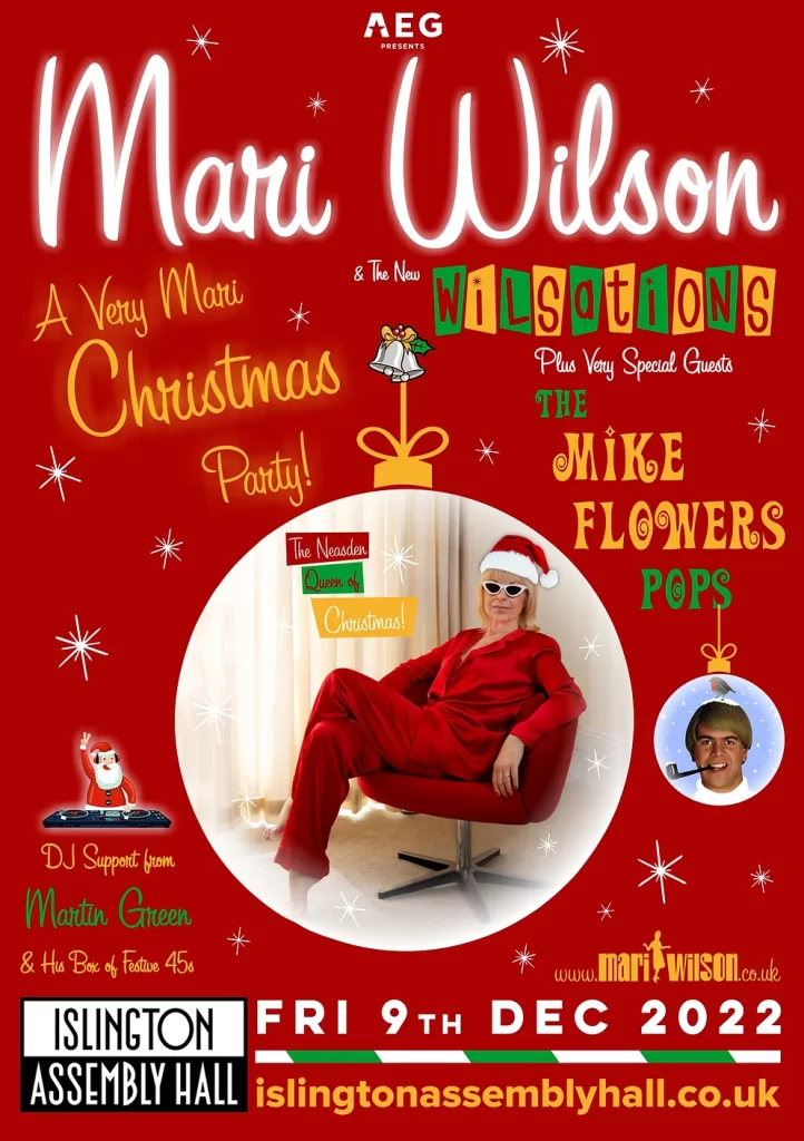 Mari Wilson poster for her 2022 xmas show