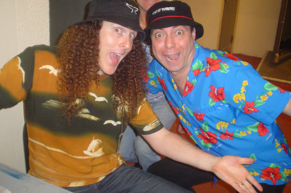 Weird Al with Maynard during the Poodle hat tour in Australia.