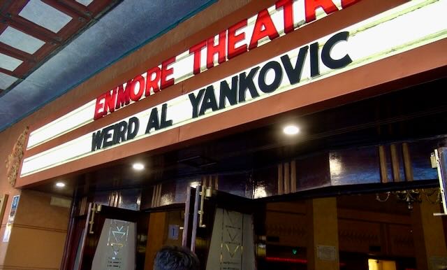 Weird Al Yankovic banner at Enmore theatre 14th March 2023.