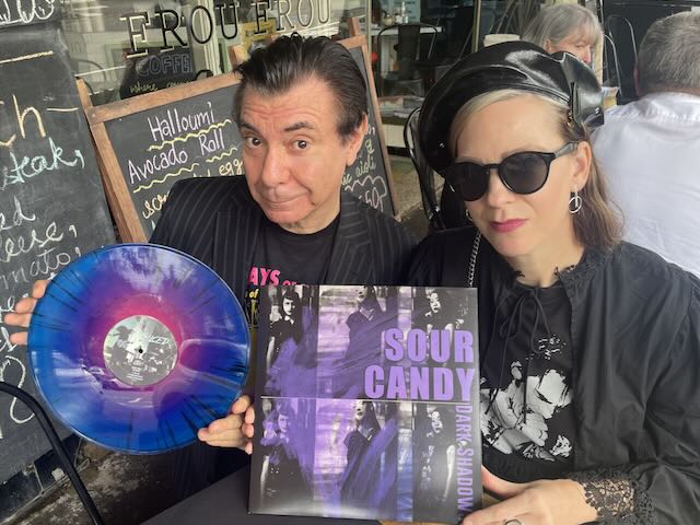 Showing off the coloured splatter vinyl release from The Dark Shadows.