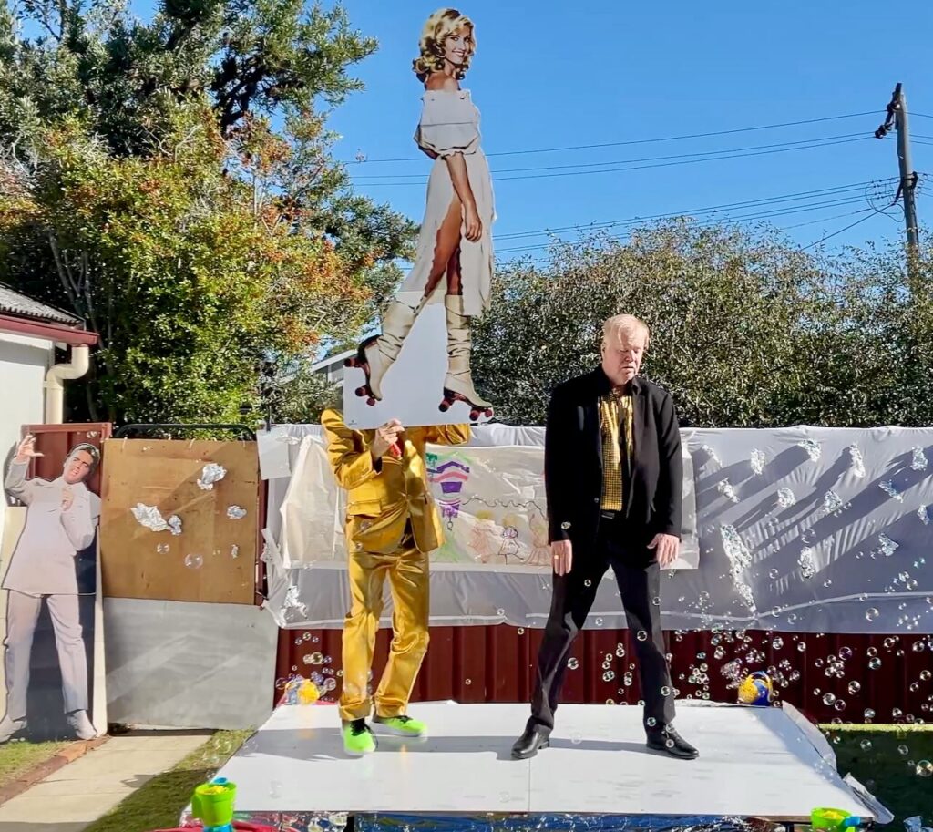 Maynard and Leslie Fountain during Xanadu song onstage.