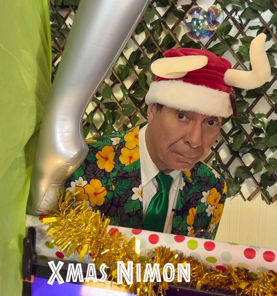 Maynard as the mythical Dr Who Christmas Nimon.