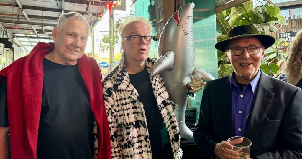 Brian Thomson, Production Designer on Starstruck with Glenn Keenan/Lesley Fountain and friend.