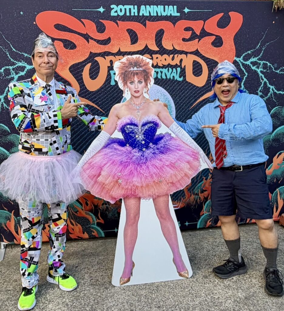 Maynard & Pete Young in starstruck outfits for Starstruck movie screening.